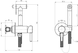 Набор для гигиенического душа CEZARES CZR-SET-DA1-ID2-FMM120-01